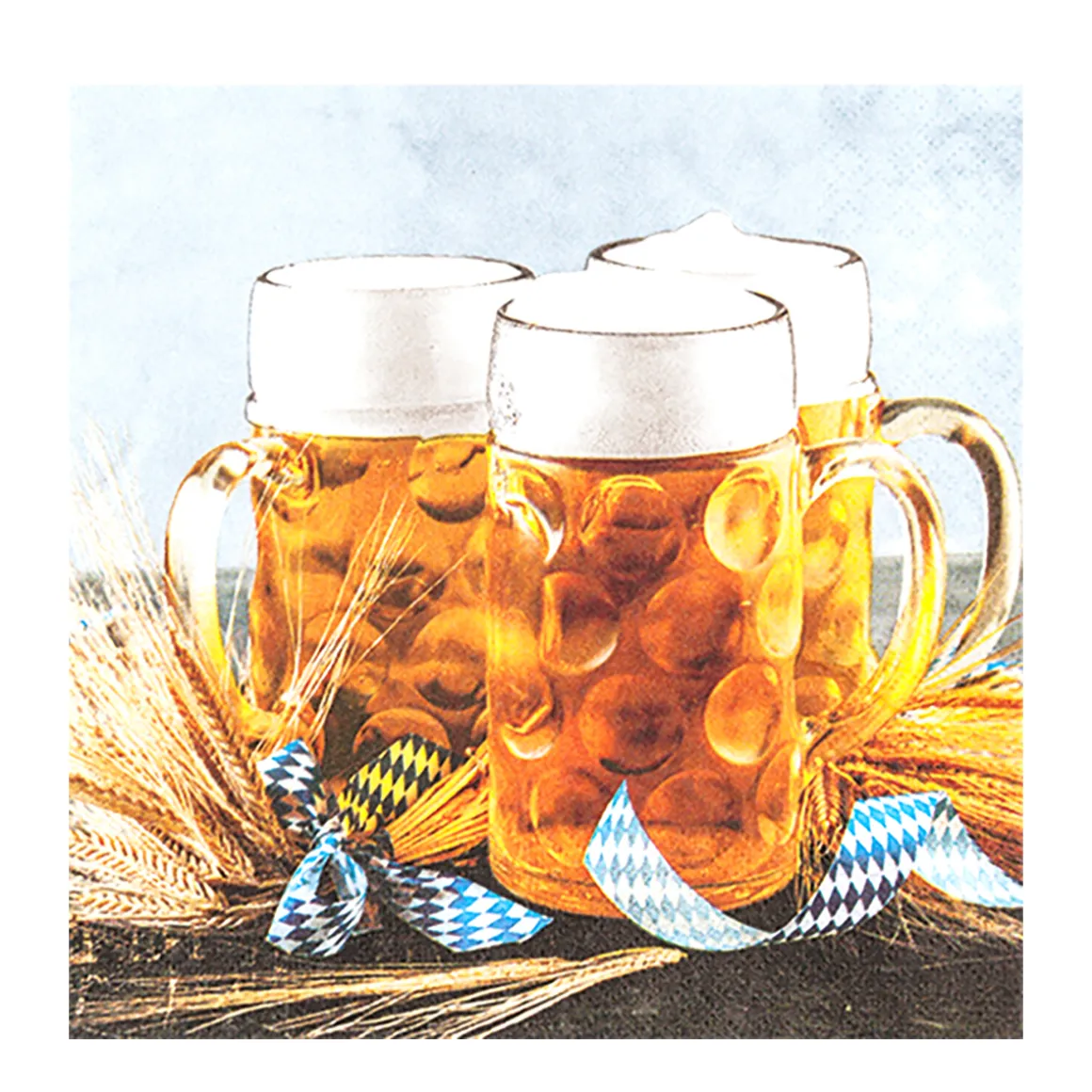 Home Fashion Papierservietten Bierkrug, 3 Bierkrüge, 33x33cm