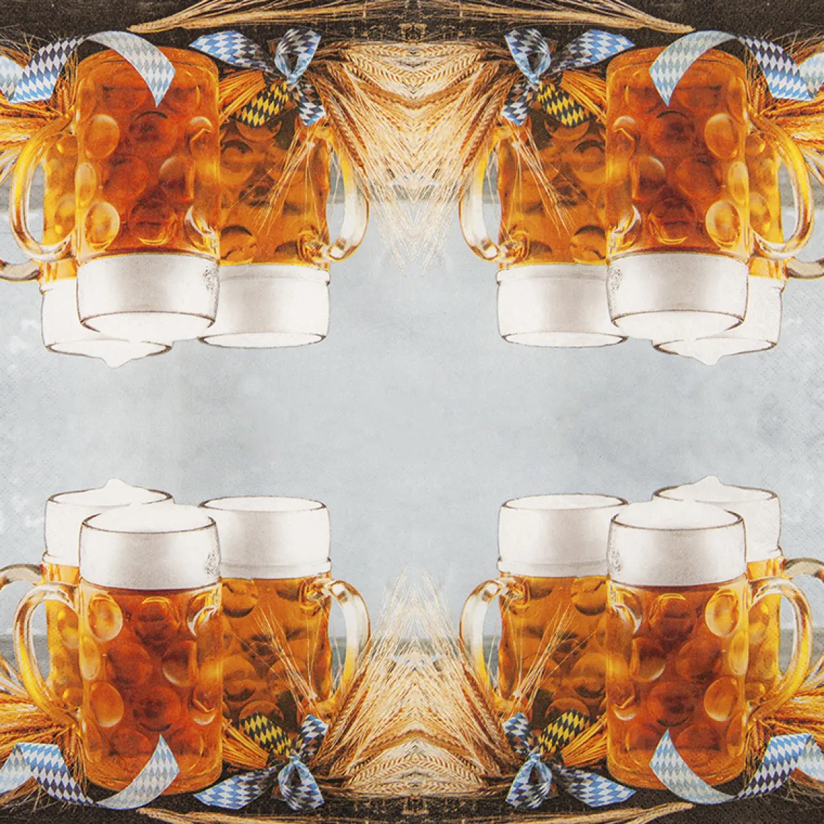 Home Fashion Papierservietten Bierkrug, 3 Bierkrüge, 33x33cm