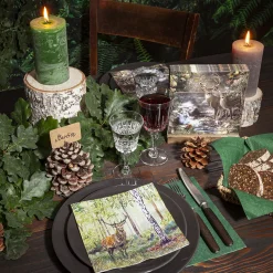 Home Fashion Papierservietten Hirsche am Bach, 33x33cm