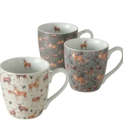 Jumbobecher Hirsch Henry, Porzellanbecher mit Henkel, dunkelgrau, 14x10cm, Boltze Home Collections