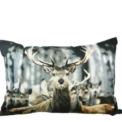 Kanevas Kissen Hirsch, Winterhirsch im Rudel, 40x60cm, Mars & More