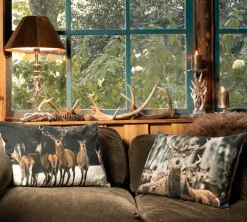 Kanevas Kissen Hirsch, Winterhirsch im Rudel, 40x60cm, Mars & More