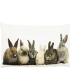 Kanevas Kissen Kaninchen, 6 Häschen grau-beige, 35x50cm, Mars & More