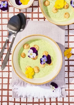 Keramik Schale, Tabo, handgefertigt, weiß, Rand braun, 5x11cm, Mica Decorations