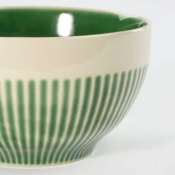 Keramik Schüssel Elice, Dessertschüssel mit Relief, grün-beige, Ø14cm, Mica Decorations