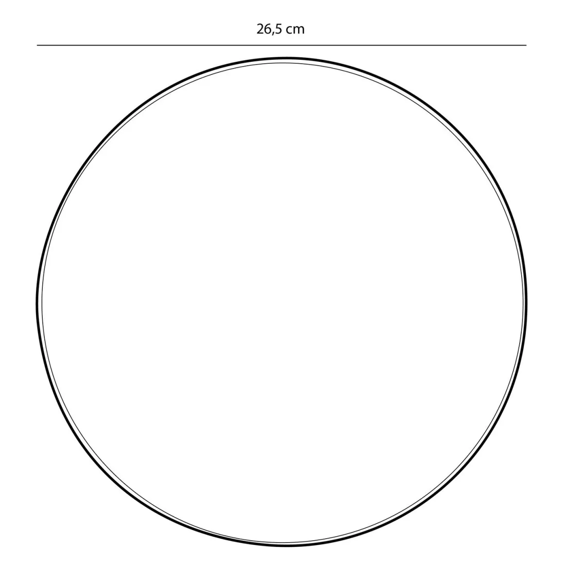 Keramik Speiseteller, Tabo, handgefertigt, weiß, Rand braun, 26,5cm, Mica Decorations