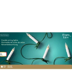 Kerzenbeleuchtung Strang, Flamme, 15 LED, 560cm, Lumineo