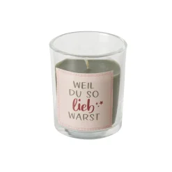 Kerzenglas Mitbringsel mit Spuch, 4 versch. Motive, 7x6cm, Boltze Home Collections
