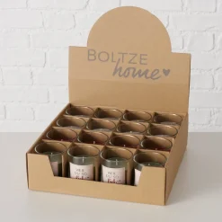 Kerzenglas Mitbringsel mit Spuch, 4 versch. Motive, 7x6cm, Boltze Home Collections