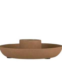Kerzenhalter für 3,8cm Stabkerzen, Kerzenschale cognac, Ø13cm, Ib Laursen