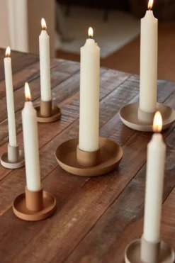 Kerzenhalter für 3,8cm Stabkerzen, Kerzenschale cognac, Ø13cm, Ib Laursen