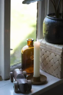 Kerzenhalter für 3,8cm Stabkerzen, Kerzenschale mustard, Ø13cm, Ib Laursen