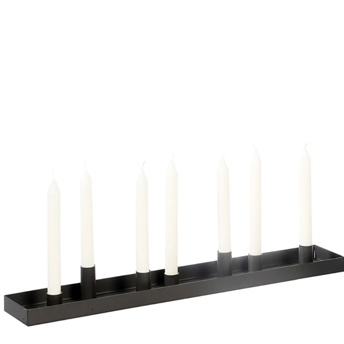 Kerzenhalter Rose mit Schale, längliche Kerzenschale für 7 Stabkerzen, 60cm, WMG Grünberger