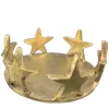 Kerzenhalter Sterne gold, Metall Kerzenhalter rund, 16x7cm, Cor Mulder