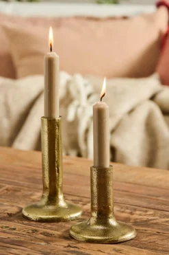 Kerzenhalter Midelt gold, schlanker rustikaler Kerzenständer gold, 10cm, Ib Laursen