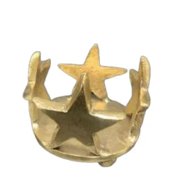 Kerzenhalter Sterne gold, Metall Kerzenhalter rund, 10x7cm, Cor Mulder