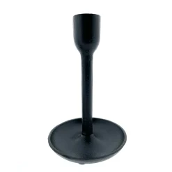 Kerzenständer mit Schale, schwarz, 18cm, Metall