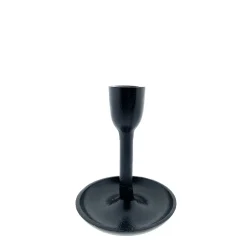 Kerzenständer mit Schale, schwarz, 14cm, Metall