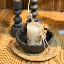 Kerzenständer Antique schwarz, gedreht, 28cm, Holz