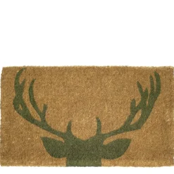 Kokos Fußmatte Geweih, Hirschgeweih grün, 75x45cm, Mars & More