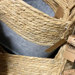 Korb Seegras und Filz, Henkelkorb natur-grau, 34x24cm, DIJK Natural Collections