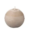 Kugelkerze Rustikal, rustikale Kugelkerze leinen, Ø8cm, Ib Laursen