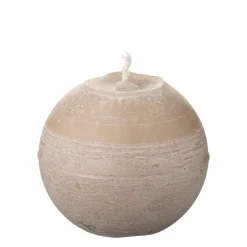 Kugelkerze Rustikal, rustikale Kugelkerze leinen, Ø8cm, Ib Laursen