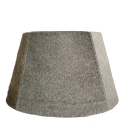 Kuhfell Lampenschirm, grau, konische Form, 40cm, Mars & More