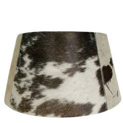 Kuhfell Lampenschirm, schwarz-weiß, konische Form, 40cm, Mars & More