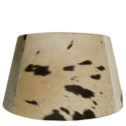 Kuhfell Lampenschirm, schwarz-weiß, konische Form, 40cm, Mars & More