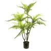 Kunstpflanze Farn, Lederfarn im Topf, 119cm