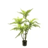 Kunstpflanze Farn, Lederfarn im Topf, 91cm