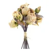 Kunstpflanze Rosen, Rosenstrauß, creme, 12St/Bund, 28cm, Nova Nature