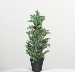 Kunstpflanze Tannenbaum, Tannenbaum mit Zapfen getopft, 48cm, DPI