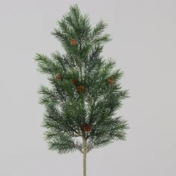 Kunstpflanze Tannenzweig, Tannenzweig mit Zapfen, 65cm, DPI