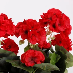 Kunstpflanze Geranie rot im Balkonkasten terra, 29cm, Mica Decorations