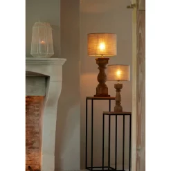 Lampenschirm Caden beige, Lampenschirm Zylinder 40x40x30cm, Light & Living