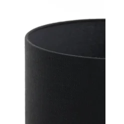 Lampenschirm Livigno schwarz, Lampenschirm Leinenoptik, Zylinder 40x40x30cm, Light & Living
