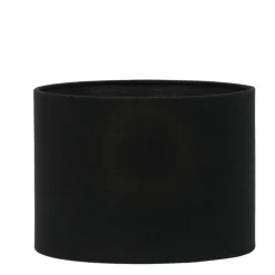 Lampenschirm Livigno schwarz, Lampenschirm Leinenoptik, Zylinder 35x35x25cm, Light & Living