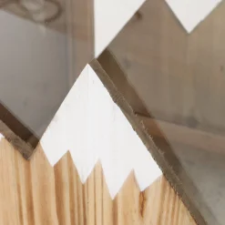 Laterne Dolomiti, Holzlaterne mit Berge beschneit, 45x69cm, Boltze Home Collections