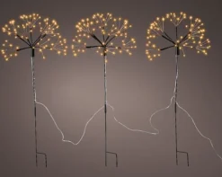 LED Blume, Micro LED Starburst Lights Twinkle Effekt, klassisch warm, 45cm, Outdoor, Kaemingk