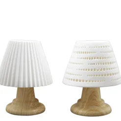 LED Porzellan-Lampe durchscheinend, batteriebetrieb, Timerfunktion, 15cm