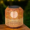 LED Solar Laterne, künstliche Korbweide orangebraun-natur, 28cm, Outdoor, Lumineo