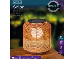 LED Solar Laterne, künstliche Korbweide orangebraun-natur, 28cm, Outdoor, Lumineo