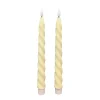 LED Stabkerze Lumiere creme, Wachskerze gedreht, Timerfunktion, Set/2