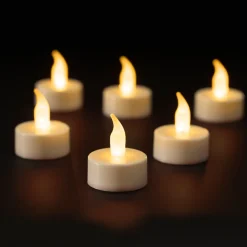 LED Teelicht Flacker-Effekt, weiß, Ø3,8cm, Set/6, Lumineo