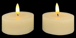 LED Teelicht Lumiere creme, Wachskerzen mit Timerfunktion, Set/2