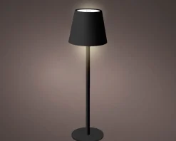 LED Tischlampe Touch schwarz, Tischleuchte wiederaufladbar, 3 untersch Lichtfarben, 27cm