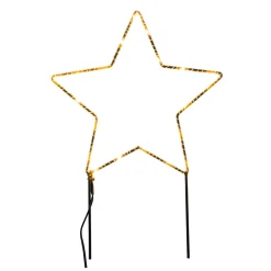 LED Weihnachtsstern Outdoor, filigraner Metallstern mit Stecker, Batteriebetrieb, Timer, 43cm