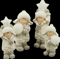 LED Winterkind mit Stern, 31cm, Polyresin